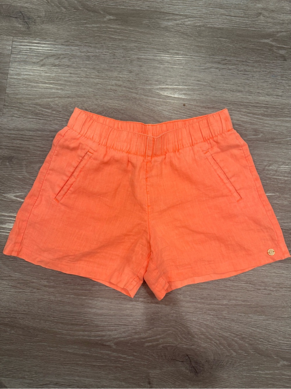 Lilly Pulitzer Coral 100% Linen Pull-On Shorts | Size XS